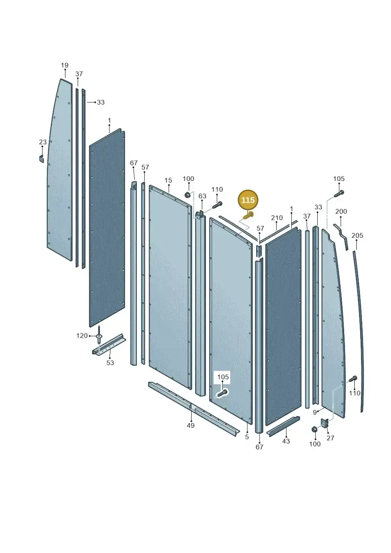 N90763001 — Volkswagen Crafter 35 panel (2011-2016) diagram 483863960, position 115