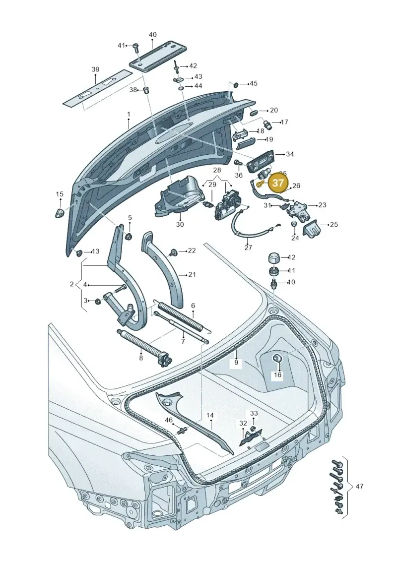 N90763001 — Audi A8 (2017-2025) diagram 838827000, position 37