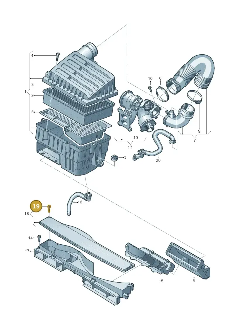 N90763001 — Audi Q3 (2018-2025) diagram 745133240, position 19