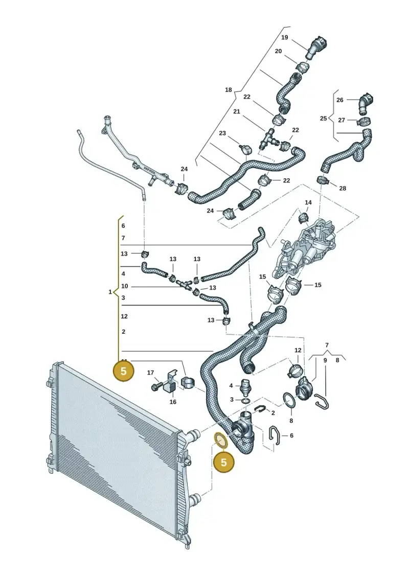 N90765301 — Volkswagen Taigo (2021-2024) diagram 2f0121200, position 5