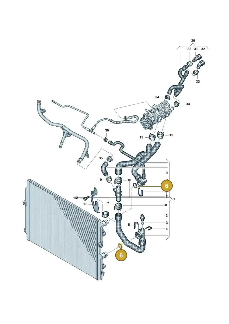 N90765301 — Volkswagen Passat estate (2023-) diagram 2f0121320, position 6