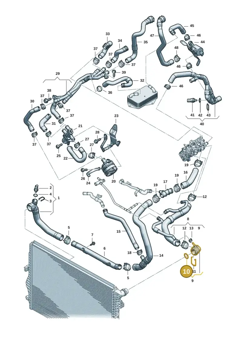 N90765301 — Volkswagen Multivan (2021-) diagram 2ka121309, position 10