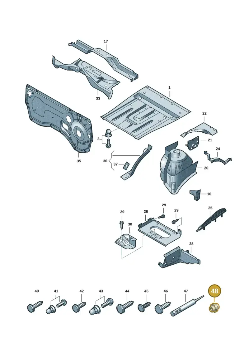 N90767405 — Volkswagen Transport. multivan (2019-2024) diagram 7em801010, position 48