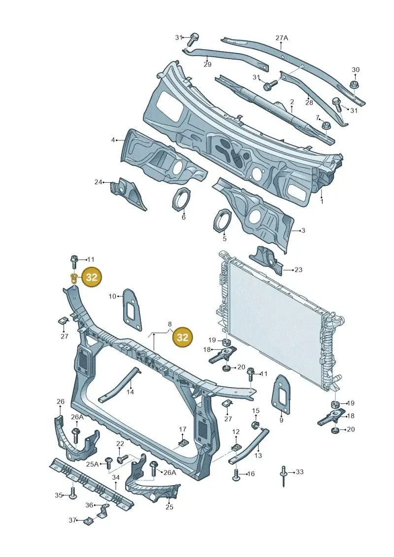 N90771003 — Audi Q5 qu. 2.0 TDI (2012-2017) diagram 620805000, position 32