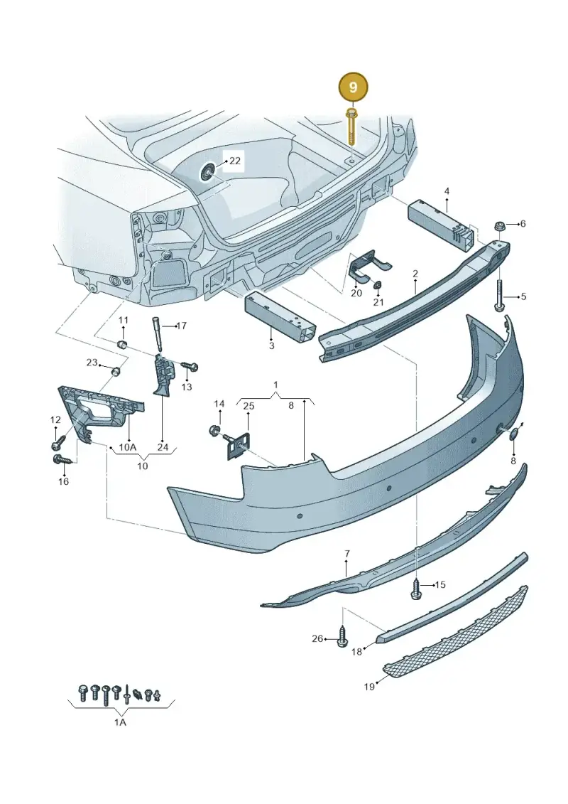 N90772102 — Audi A5 Sportback (2011-2017) diagram 620807500, position 9