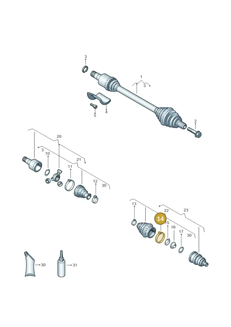 N90772401 — Volkswagen Jetta 2.0 (2015-2015) diagram 460407500, position 14