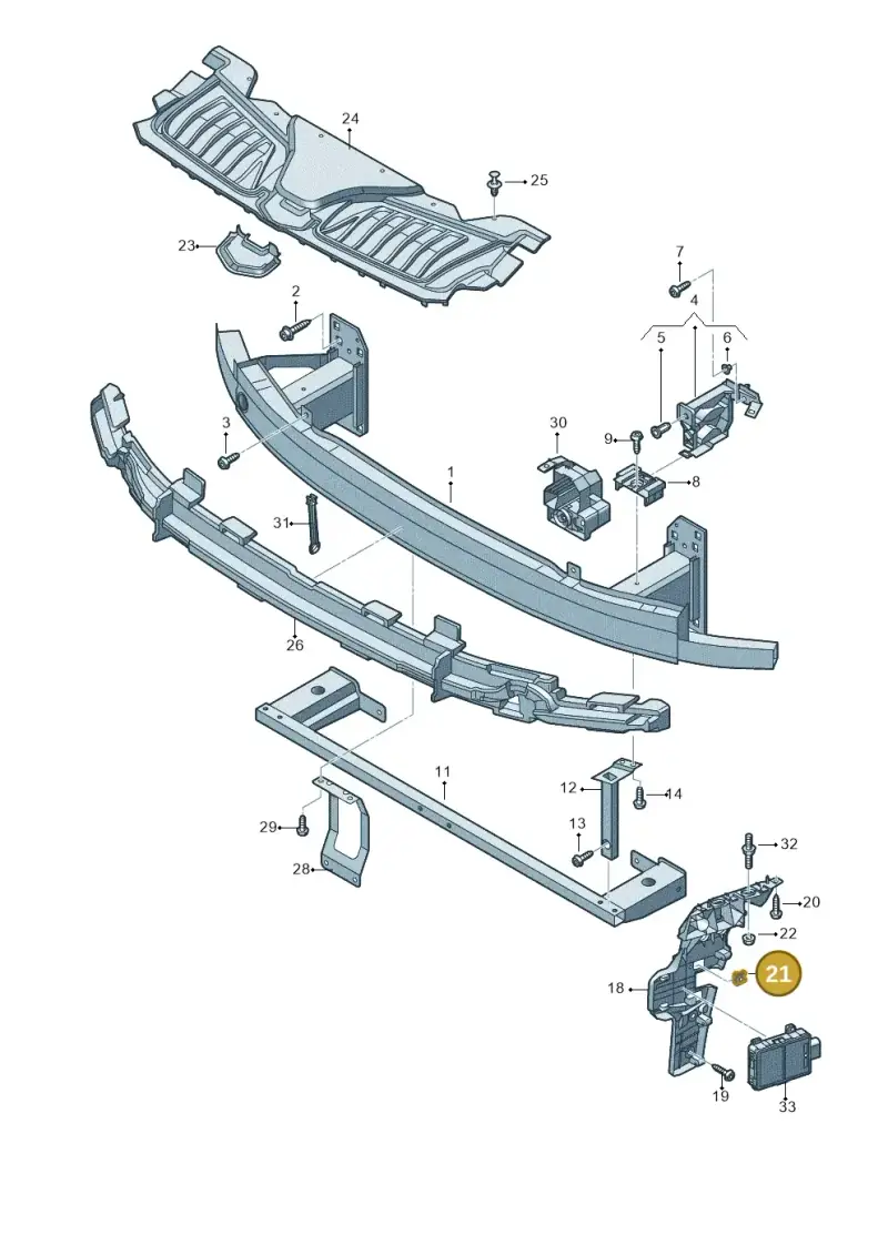 N90777704 — Audi A8 (2017-2025) diagram 838807000, position 21