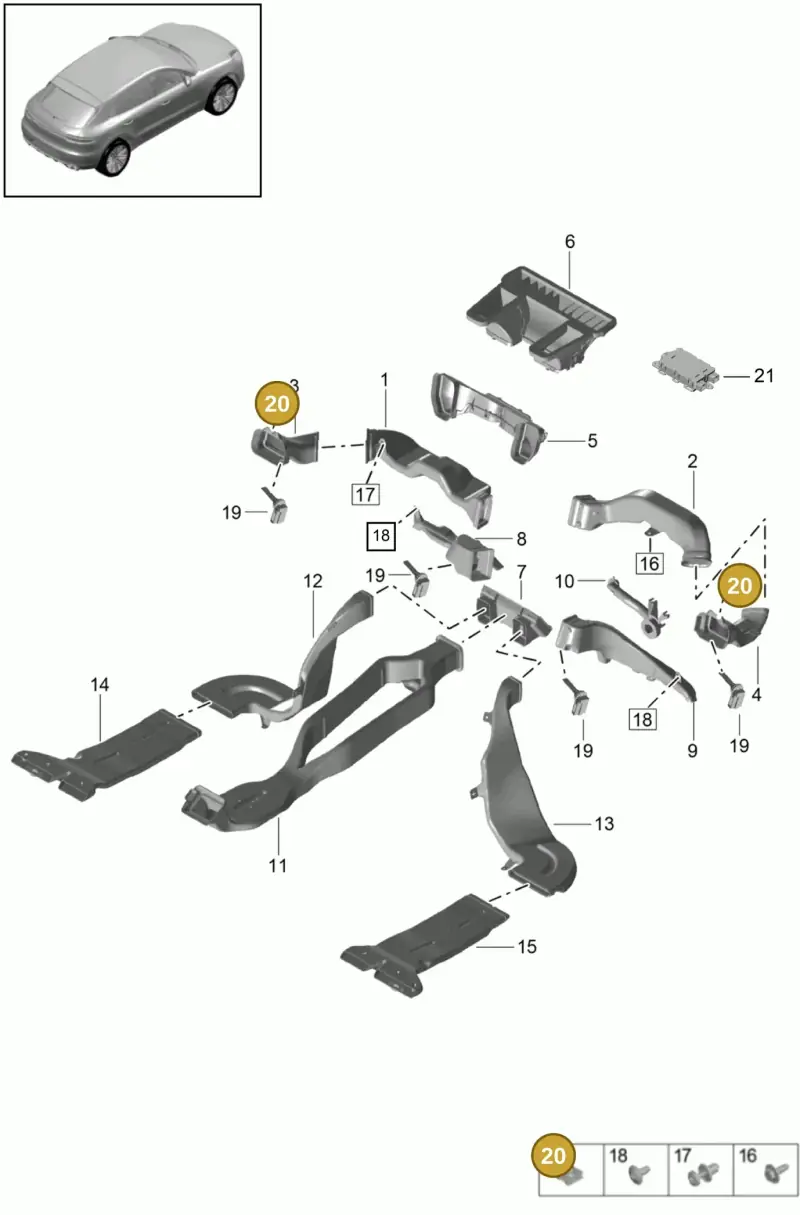 N90777704 — Porsche Macan (2018-2022) diagram p52814100, position 20