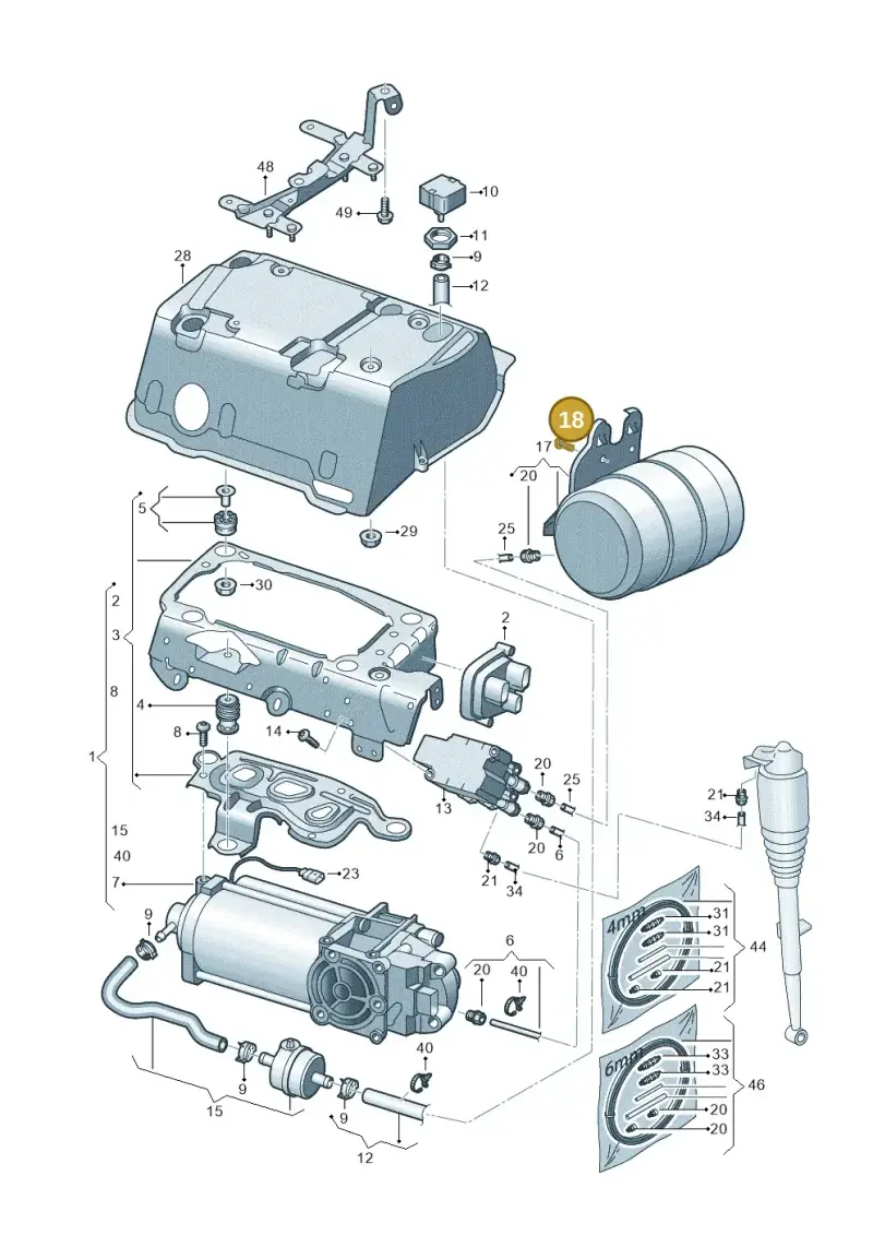 N90780901 — Audi A8L (2017-2022) diagram 838616300, position 18