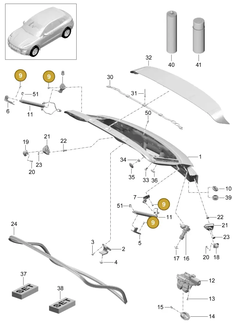 N90780901 — Porsche Macan (2013-2018) diagram p44803005, position 9