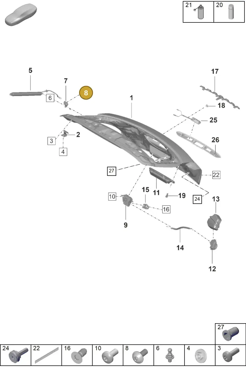 N90780901 — Porsche Panamera (2020-2023) diagram p58803200, position 8