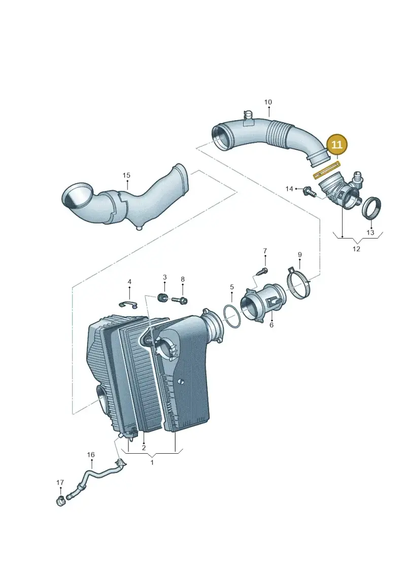N90781601 — Volkswagen Touareg BlueMotion (2014-2018) diagram 693129000, position 11
