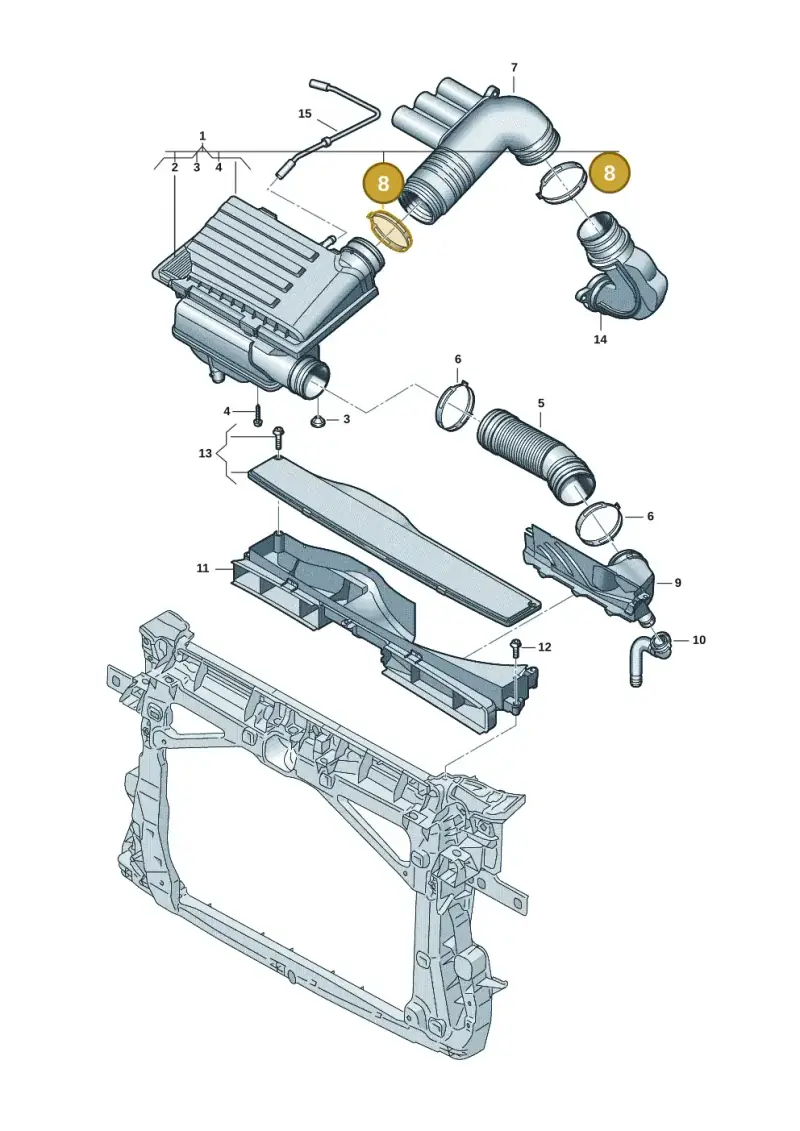 N90781601 — Volkswagen Golf 2.0 BlueMotion (2019-2024) diagram 7t0129040, position 8
