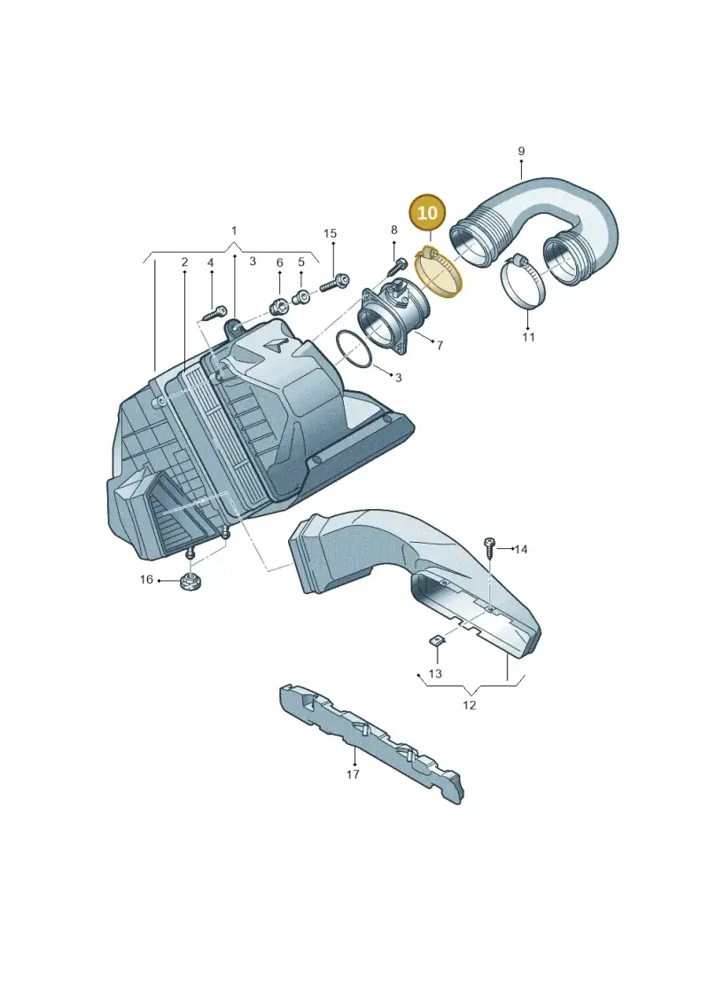 N90785901 — Volkswagen Phaeton 4motion (2010-2016) diagram 258129200, position 10