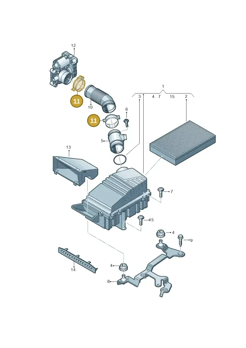 N90785901 — Volkswagen Passat saloon (2010-2015) diagram 702129800, position 11