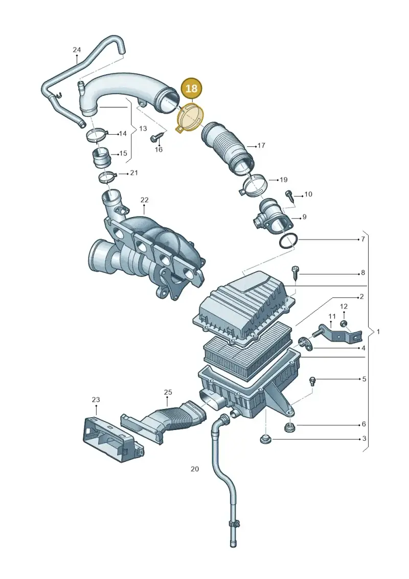 N90785901 — Volkswagen Polo (2012-2014) diagram 747129700, position 18