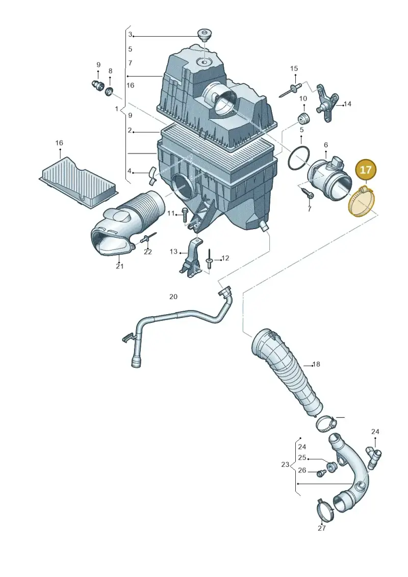 N90785901 — Volkswagen Caravelle (2015-2019) diagram 731129000, position 17