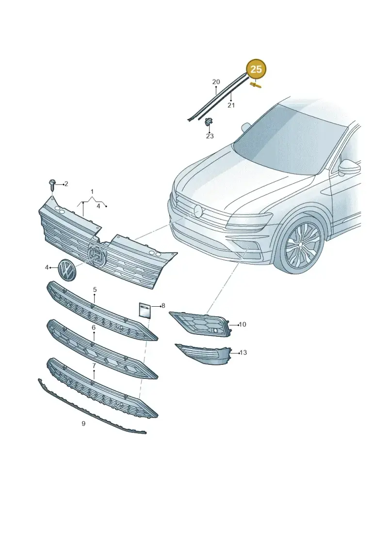 N90787802 — Volkswagen Tiguan 2.0 4Motion (2016-2024) diagram 884853000, position 25