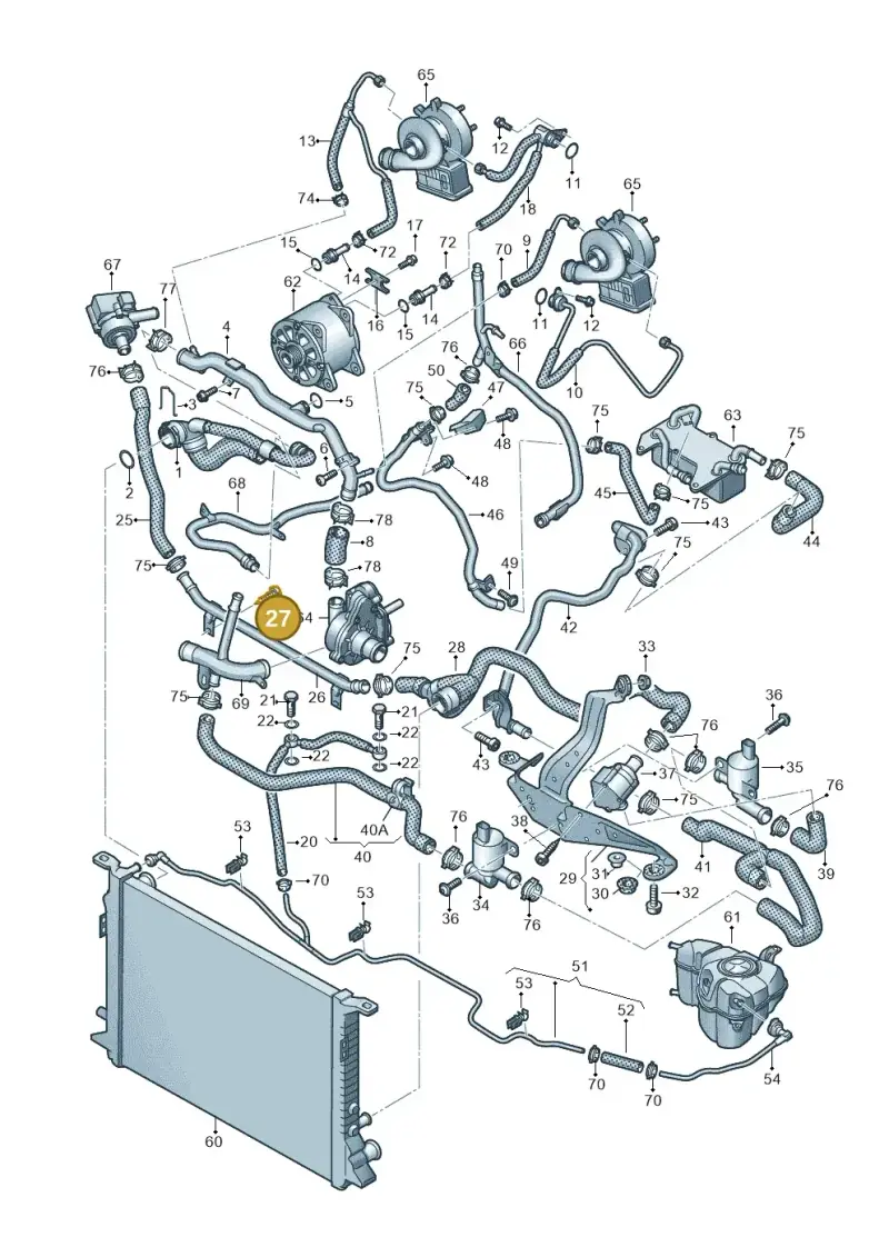 N90797601 — Audi A8L qu. 3.0 TDI (2009-2014) diagram 696121180, position 27