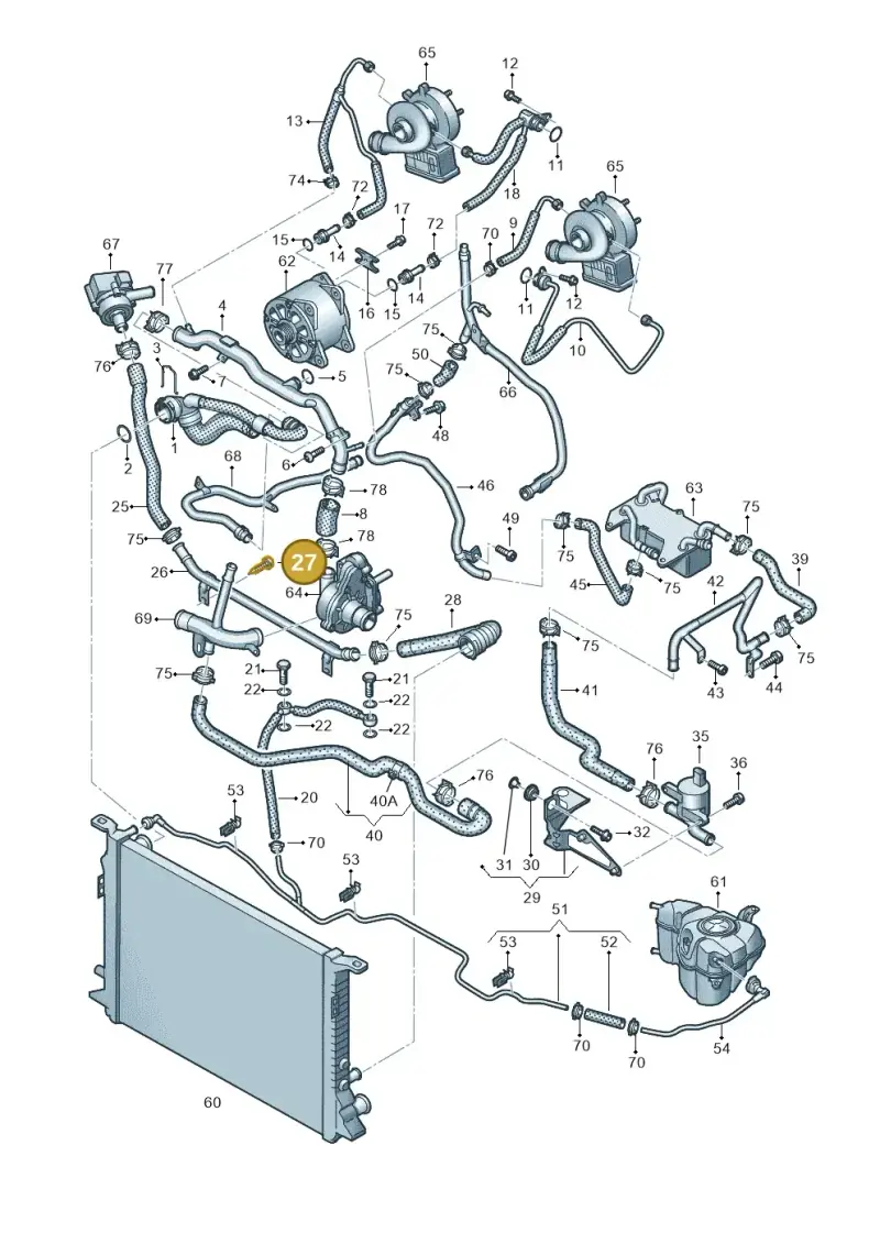 N90797601 — Audi A8 (2013-2018) diagram 771121180, position 27