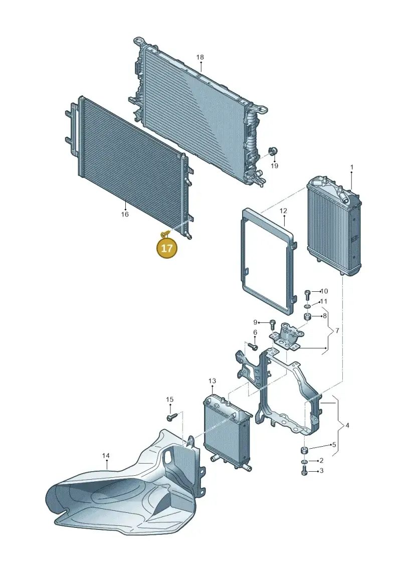 N90797601 — Audi A8 (2013-2018) diagram 771121740, position 17