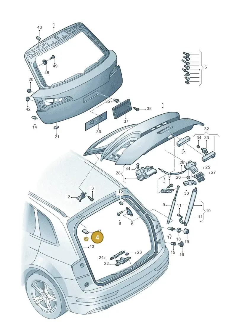 N90798809 — Audi Q5 qu. 2.0 (2018-) diagram 428827000, position 4