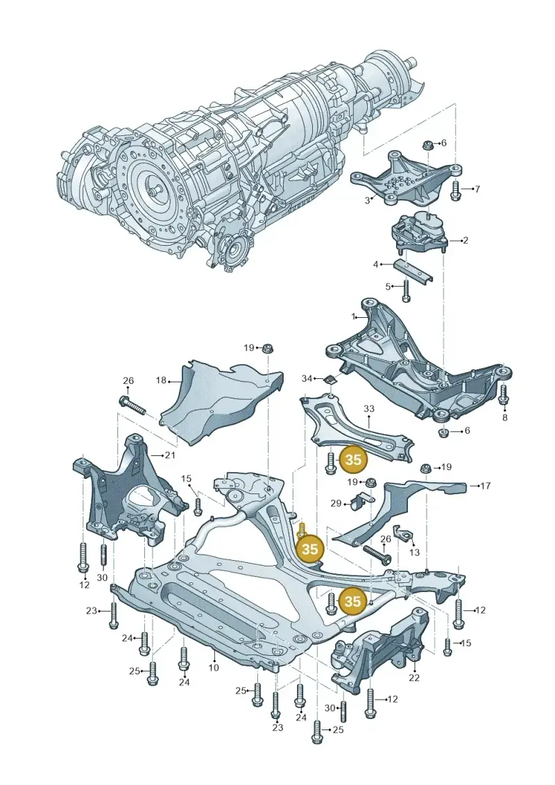 N90798809 — Audi A6 (2018-2025) diagram 896399700, position 35