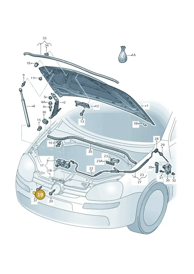 N90807301 — Volkswagen Golf Cabriolet (2011-2016) diagram 420823100, position 19
