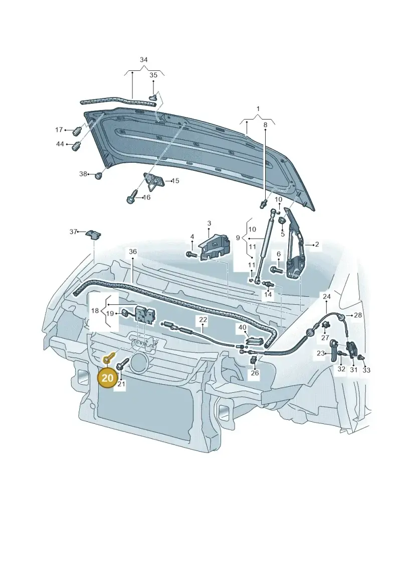 N90807301 — Volkswagen Caddy Maxi Kombi (2010-2015) diagram 694823100, position 20