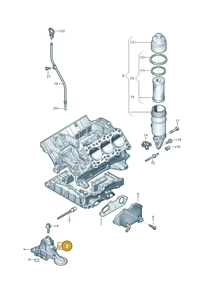 N90809102 — Volkswagen Touareg BlueMotion (2014-2018) diagram 693115050, position 3