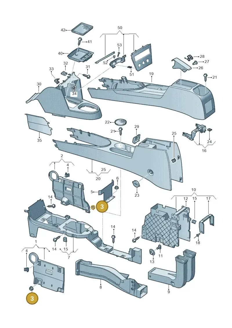 N90809802 — Volkswagen Caddy Maxi Kombi (2010-2015) diagram 409863500, position 3