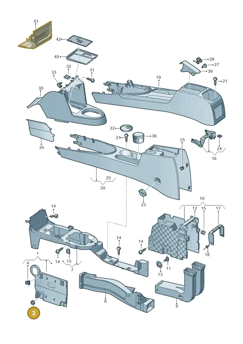 N90809802 — Volkswagen Caddy kombi (2015-2020) diagram 866863500, position 3
