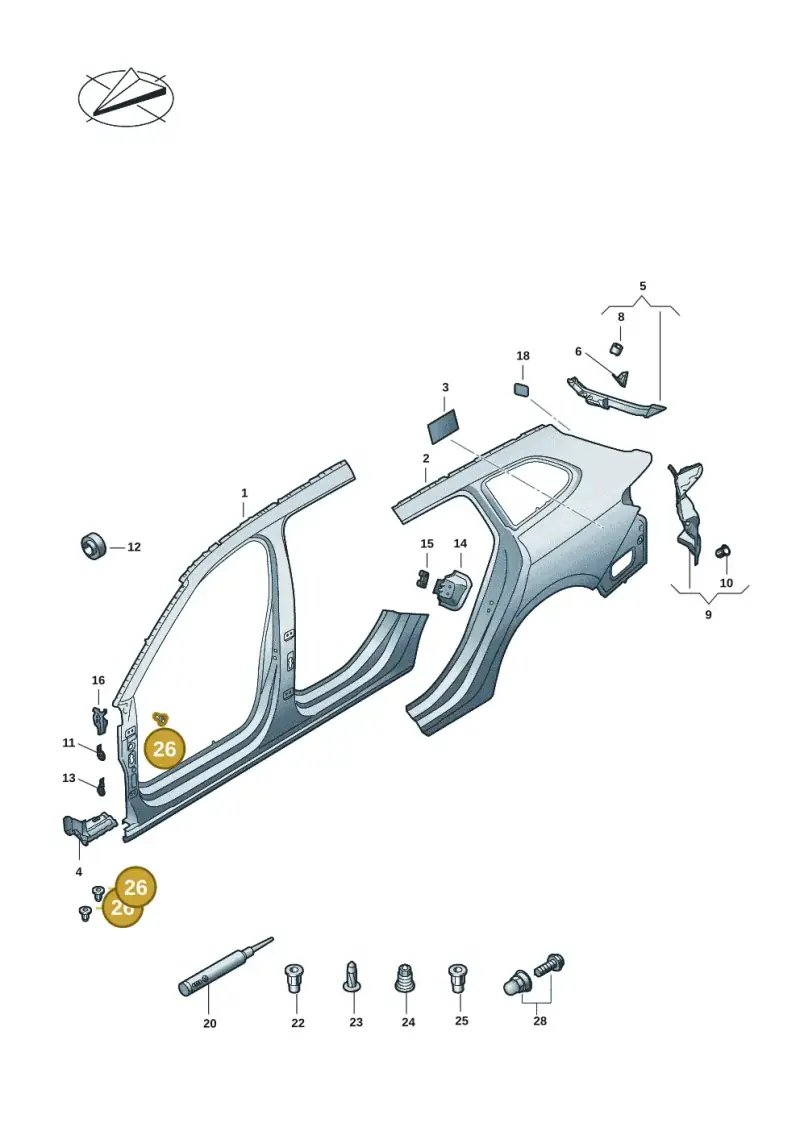 N90817302 — Volkswagen Passat estate (2023-) diagram 3j0809200, position 26