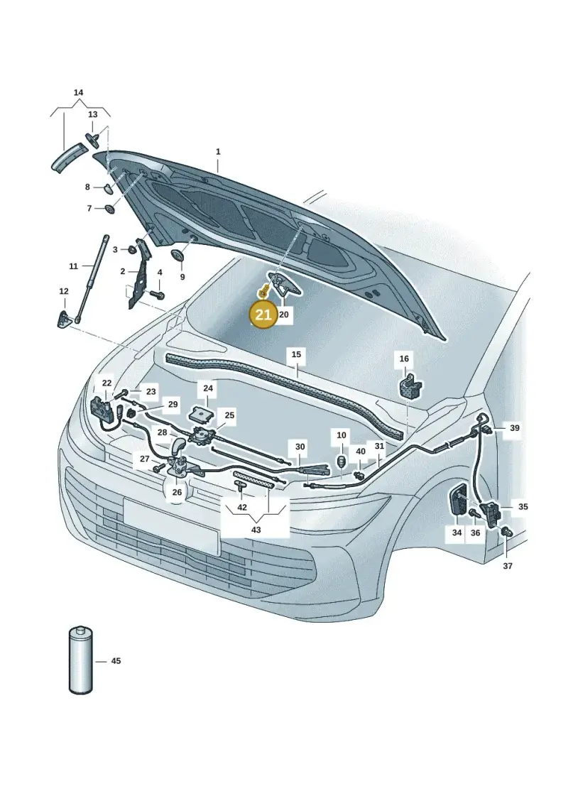 N90820401 — Volkswagen Passat estate (2023-) diagram 3j0823000, position 21