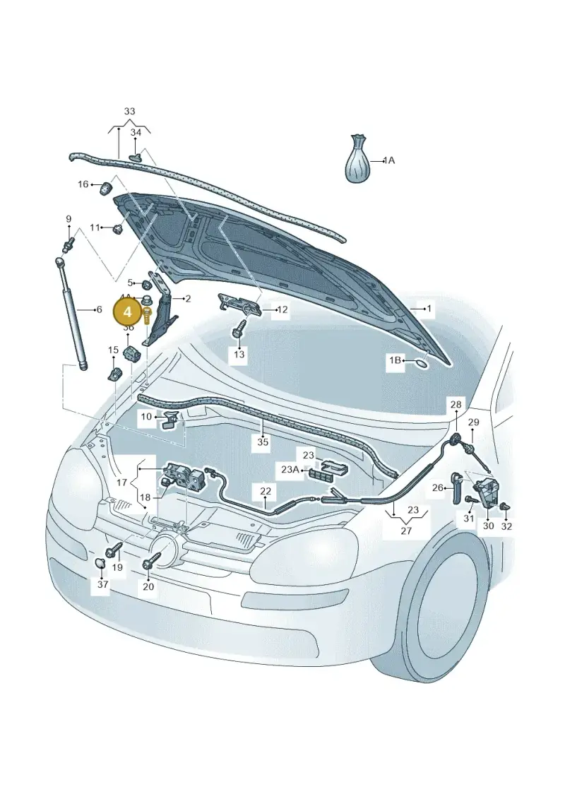 N90822101 — Volkswagen Golf Cabriolet (2011-2016) diagram 420823100, position 4