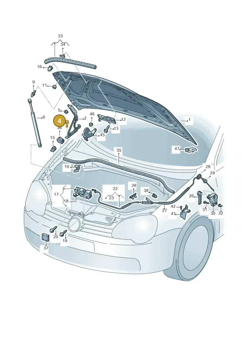 N90822101 — Volkswagen Eos BlueMotion (2010-2015) diagram 482823100, position 4