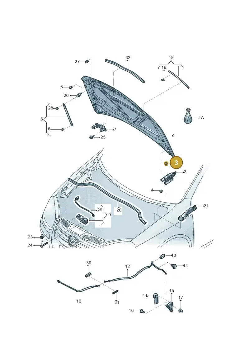 N90822101 — Volkswagen Jetta variant (2009-2014) diagram 684823100, position 3