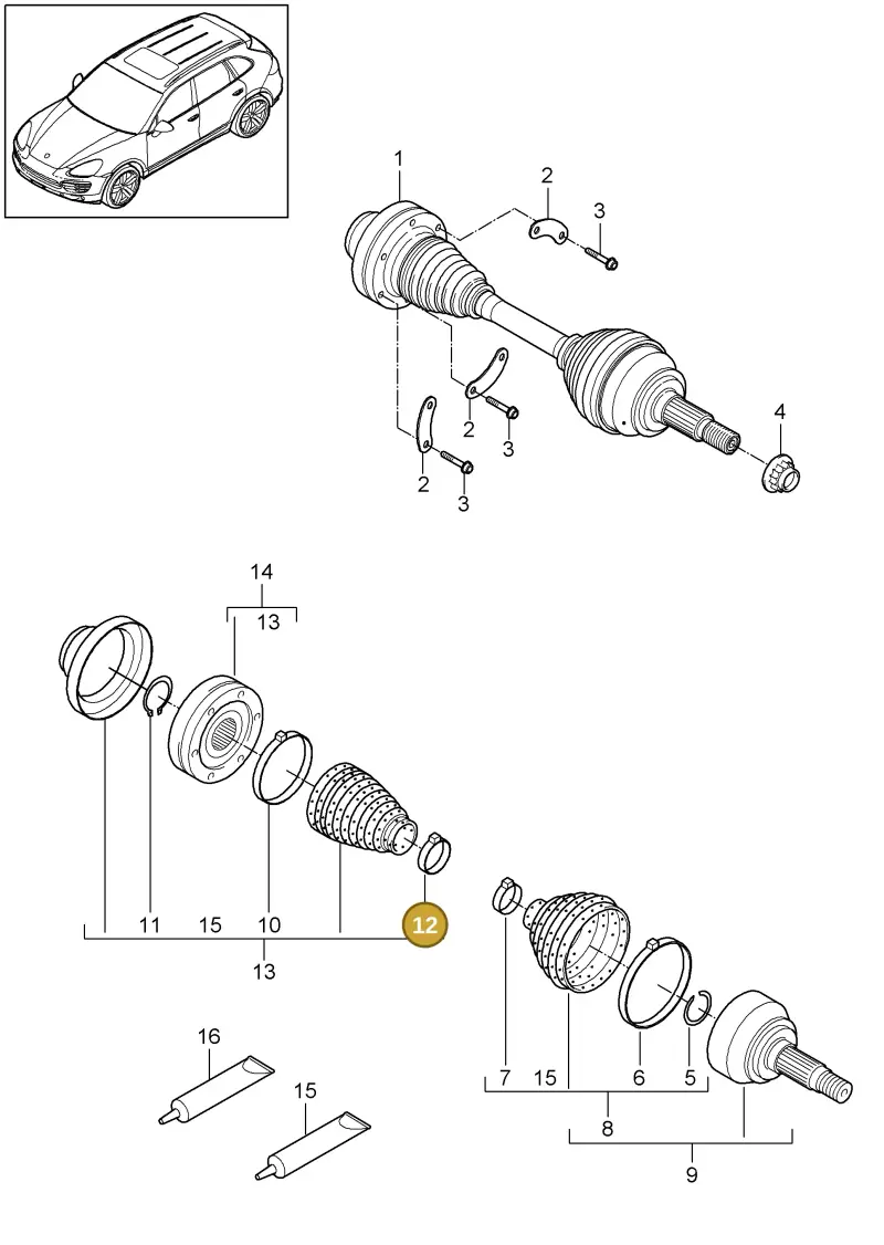 N90824001 — Porsche Cayenne (2010-2018) diagram p37401010, position 12