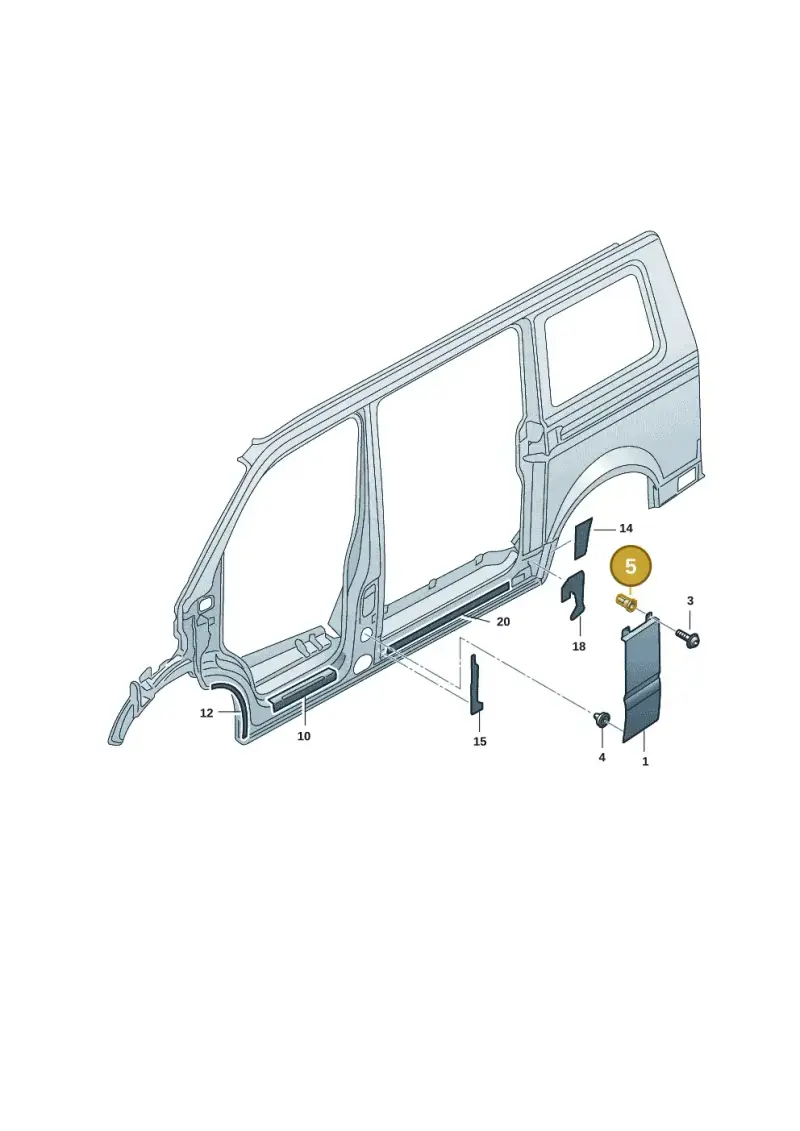 N90825401 — Volkswagen Transport. multivan (2019-2024) diagram 7em853040, position 5