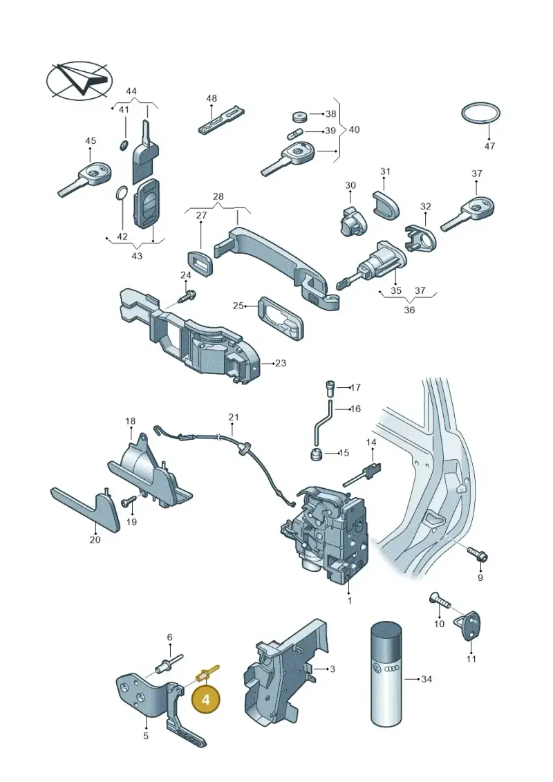 N90825801 — Volkswagen Transp. caravelle (2011-2015) diagram 410837000, position 4