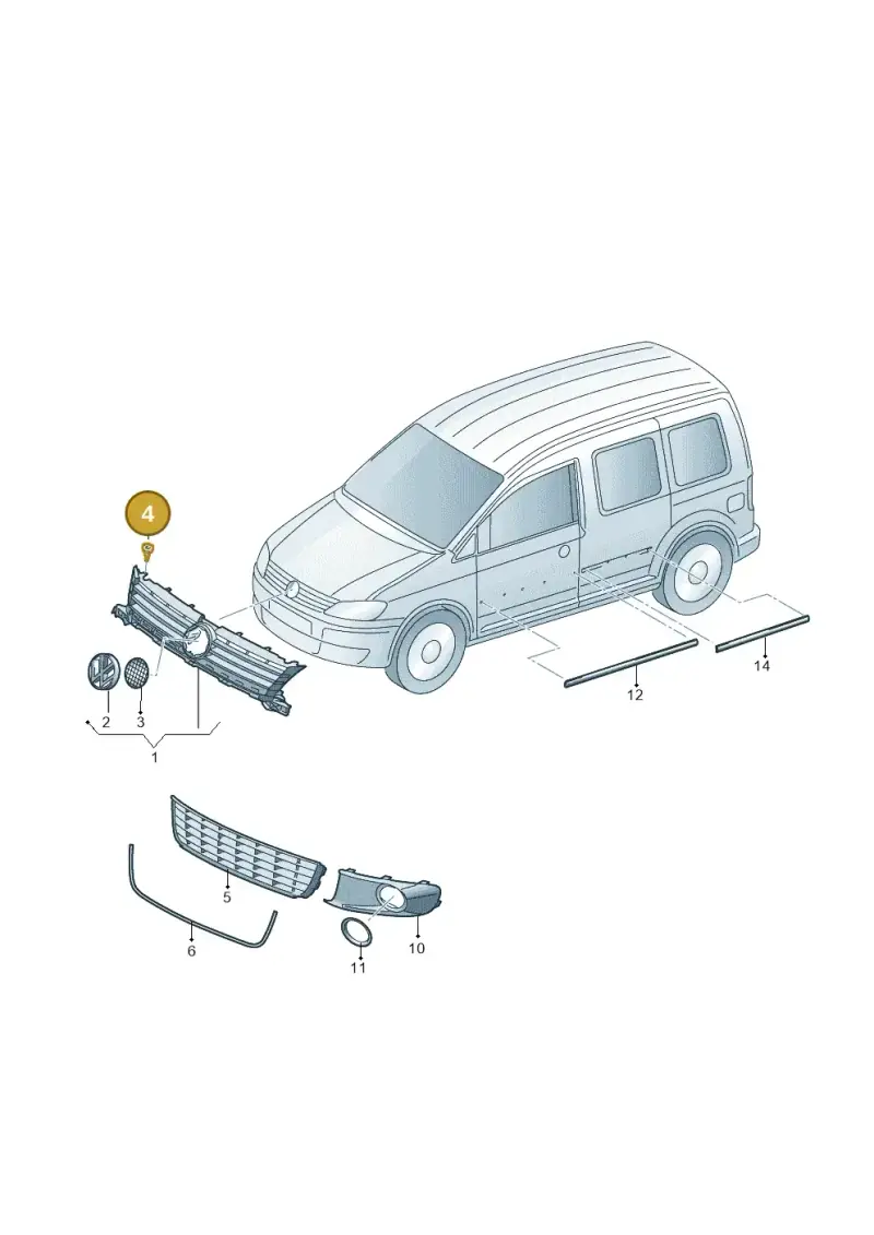 N90825901 — Volkswagen Caddy Maxi Kombi (2010-2015) diagram 690853300, position 4