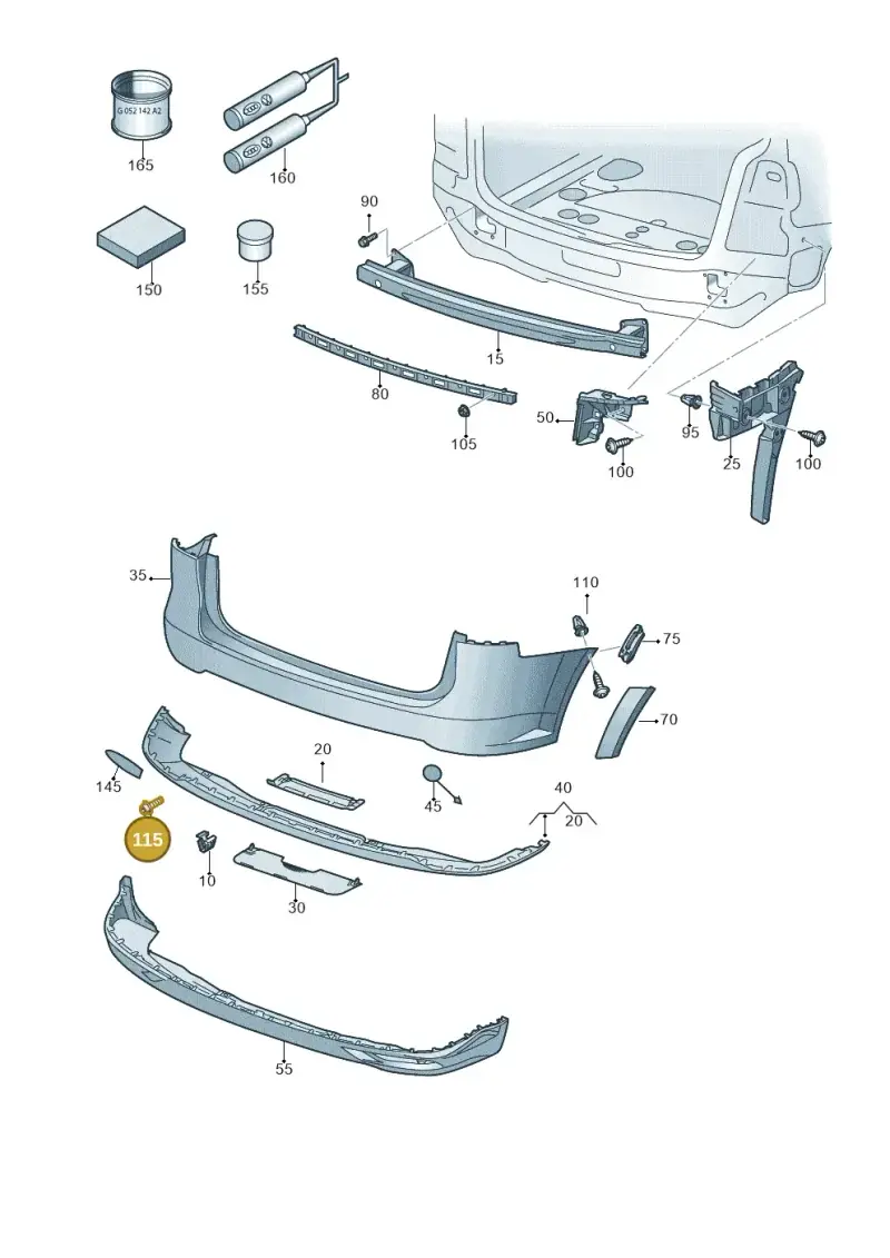 N90825901 — Volkswagen Touran 2.0 (2010-2015) diagram 694807500, position 115