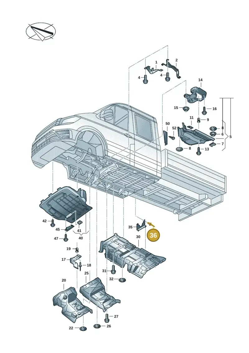 N90826303 — Volkswagen Single-cab transp. (2019-2024) diagram 7fp825000, position 36