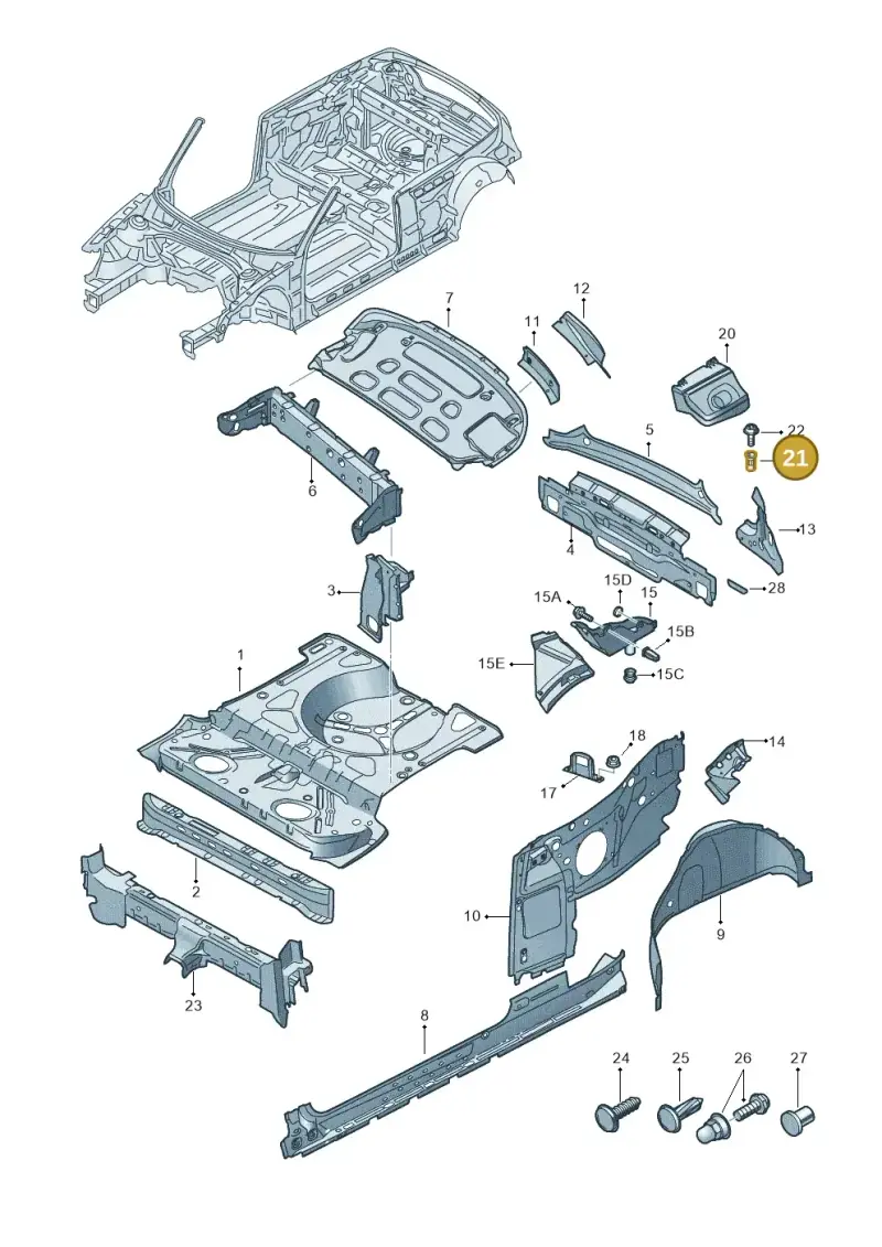 N90830101 — Audi A3 Cab. 2.0 TDI (2007-2013) diagram 642813000, position 21