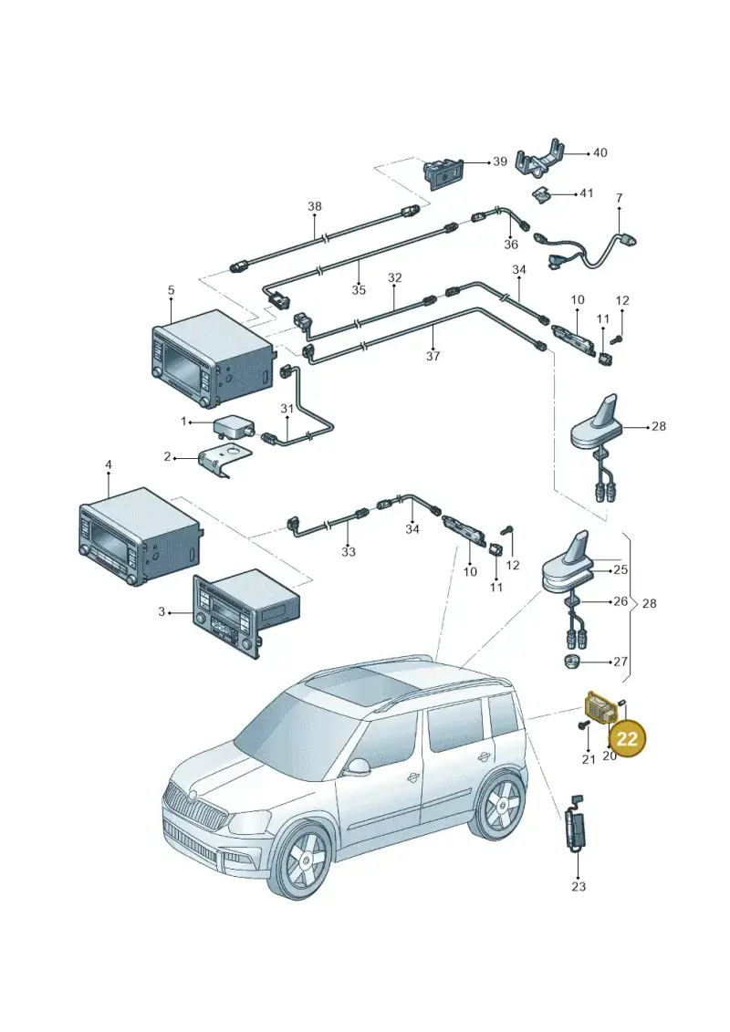 N90830101 — Skoda Yeti (2013-2017) diagram 767035100, position 22