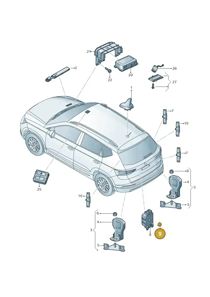 N90830101 — Skoda Karoq (2017-2023) diagram 834035010, position 9