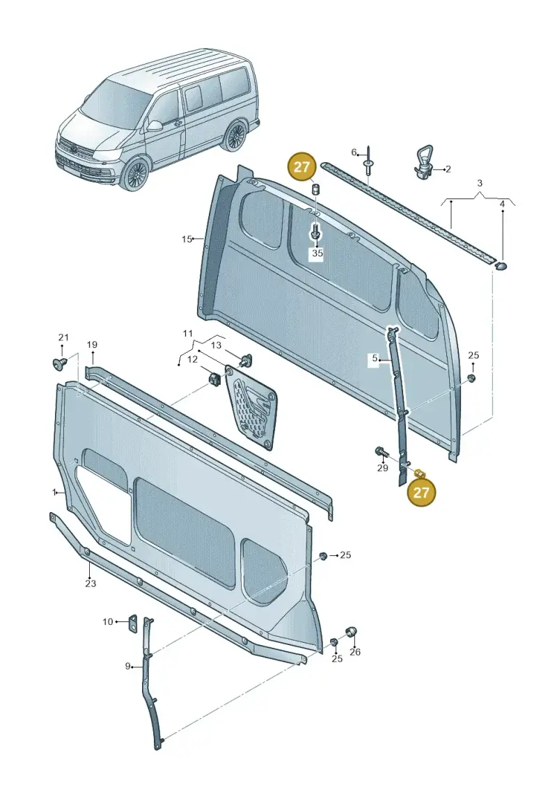 N90830101 — Volkswagen Caravelle (2019-2024) diagram 861863900, position 27