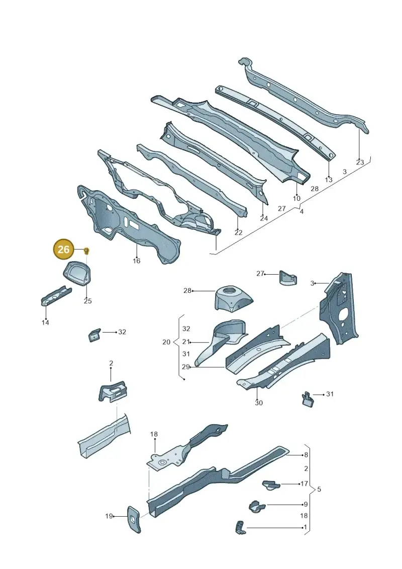 N90833102 — Volkswagen Jetta 2.0 (2015-2015) diagram 692803000, position 26