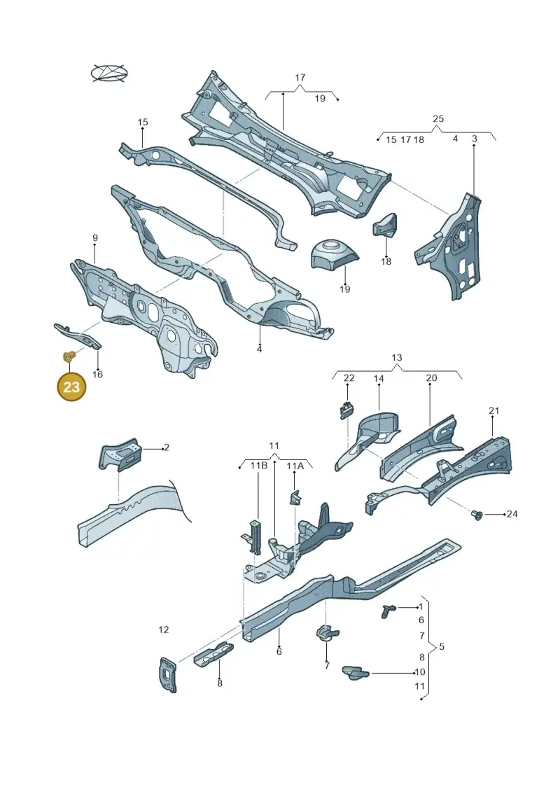 N90833102 — Volkswagen Beetle (2016-2019) diagram 715803000, position 23