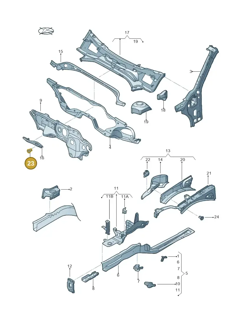 N90833102 — Volkswagen New beetle cabriolet (2016-2019) diagram 716803000, position 23